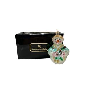 Christopher Radko JOLLY WRAP Junior Snowman Christmas Ornament in‎ Original Box